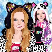 Winter time warm dress up game
