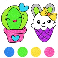 Kawaii Coloring Book Glitter