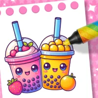 Boba Tea Coloring Games Kids