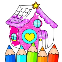 Glitter House Coloring Book