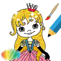 Princess Coloring Book Glitter
